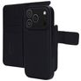 Mobiparts iPhone 17 Pro Hoesje Echt Leer Uitneembare 2in1 Bookcase Portemonnee - Zwart