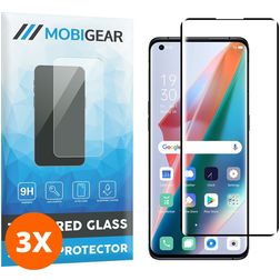 Mobigear Premium OPPO Find X3 Pro Glazen Screenprotector - Case Friendly - Zwart (3-Pack)