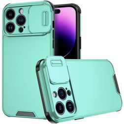 Mobigear Cam Slide iPhone 14 Pro Hoesje Hardcase Backcover met Camera Slider - Turquoise