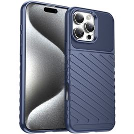Mobigear Groove iPhone 16 Pro Max Hoesje Flexibel TPU Backcover - Blauw