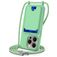 Mobigear Lanyard Card iPhone 16 Pro Siliconen Hoesje met koord en Pasjeshouder - Groen