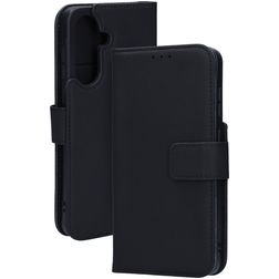 Mobiparts Samsung Galaxy A56 Hoesje Echt Leer Bookcase Portemonnee - Zwart