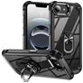 Mobigear Crystal Ring iPhone 16e Hoesje Hardcase Backcover met Ringhouder - Zwart