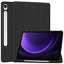 Mobigear Tri-Fold Gel Samsung Galaxy Tab S9 FE Hoes TPU,Kunstleer Bookcase + Stylus Houder - Zwart
