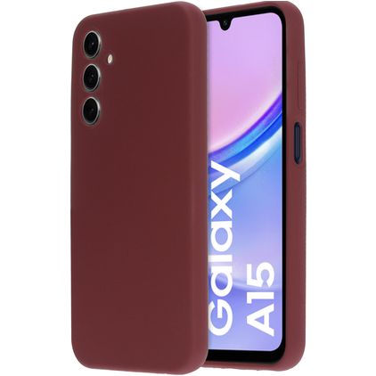 Mobiparts Samsung Galaxy A15 Siliconen Hoesje Backcover - Plum Red