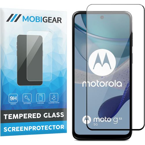 Mobigear Premium Motorola Moto G53 5G Glazen Screenprotector - Case Friendly - Zwart