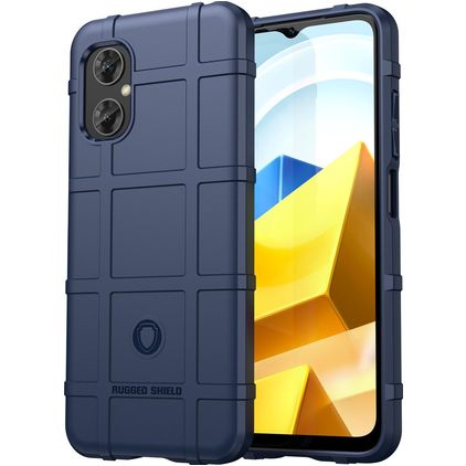 Mobigear Rugged Shield POCO M5 Hoesje Flexibel TPU Backcover Shockproof - Blauw