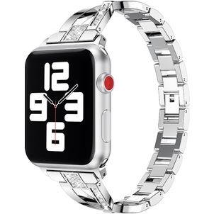 Mobigear Prague Stalen Apple Watch Bandje Vouwsluiting - 42/41/40/38 mm - Zilver