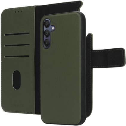 Mobiparts Samsung Galaxy A15 Hoesje Echt Leer Uitneembare 2in1 Bookcase Portemonnee - Groen