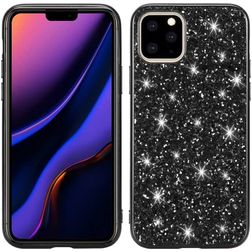Mobigear Glitter iPhone 11 Pro Max Hoesje Hardcase Backcover - Zwart