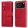 Mobigear Zipper iPhone 17 Pro Hoesje Bookcase Portemonnee - Rood