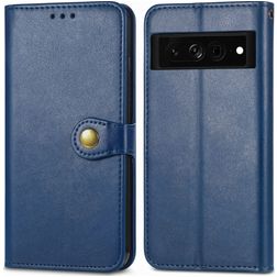 Mobigear Snap Button Google Pixel 7 Hoesje Bookcase Portemonnee - Blauw