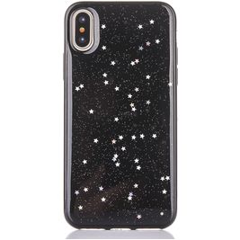 Mobigear Glitter iPhone XS Max Hoesje Hardcase Backcover - Zwart Mobigear Glitter iPhone XS Max Hoesje Hardcase Backcover - Zwart