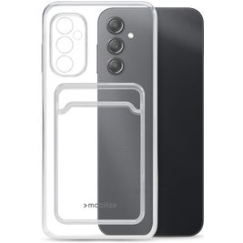 Mobilize Gelly Card Doorzichtig Samsung Galaxy A34 Hoesje Flexibel TPU Backcover met Pasjeshouder - Transparant