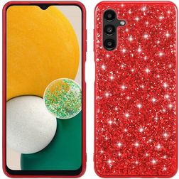 Mobigear Glitter Samsung Galaxy A54 Hoesje Hardcase Backcover - Rood