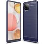 Mobigear Brushed Slim Samsung Galaxy A12 Hoesje Flexibel TPU Backcover - Blauw