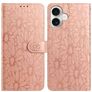 Mobigear Flowers iPhone 17 Hoesje Bookcase Portemonnee - Roségoud