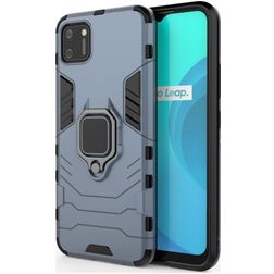 Mobigear Armor Ring Realme C11 (2020) Hoesje Hardcase Backcover Shockproof met Ringhouder - Blauw