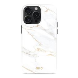 MIO iPhone 15 Pro MagSafe Hoesje Hardcase Backcover - White Marble