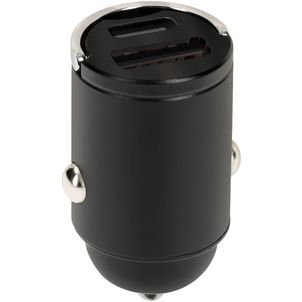 Mobiparts Car Charger Dual USB / USB-C Autolader USB-C 30W - Zwart