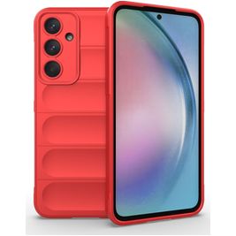 Mobigear Bumpy Samsung Galaxy A55 Hoesje Flexibel TPU Backcover - Rood