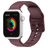 Mobigear Dashed Siliconen Apple Watch Bandje Gespsluiting - 42/41/40/38 mm - Bordeaux Rood