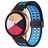 Mobigear Sport Plus Mag Siliconen Smartwatch Bandje Magneetsluiting - 22 mm - Zwart / Blauw