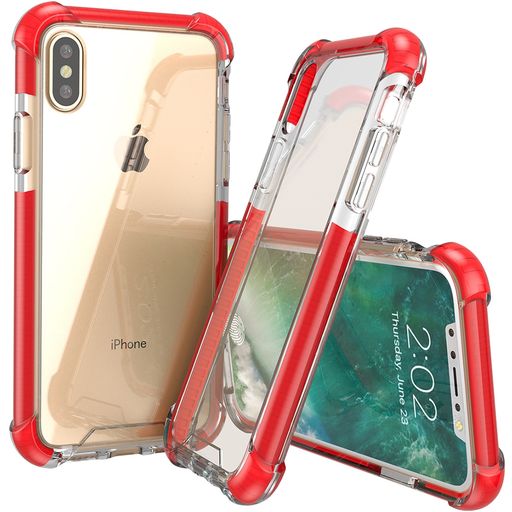 Mobigear Full Bumper iPhone XS Hoesje Hardcase Backcover Shockproof - Transparant / Rood