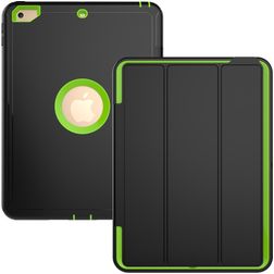 Mobigear Tri-Fold Folio iPad 5 (2017) Hoes Hard Kunststof,TPU Bookcase - Zwart / Groen