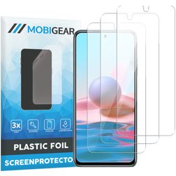 Mobigear Xiaomi Redmi Note 10 4G Screenprotector Folie - Case Friendly (3-Pack)