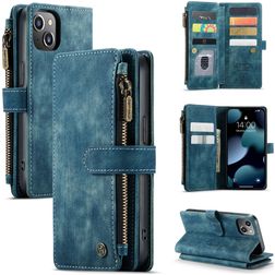 CaseMe C30 iPhone 13 Hoesje Bookcase Portemonnee - Blauw
