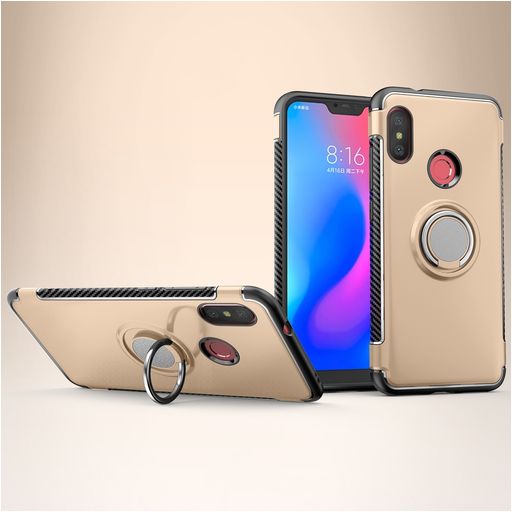 Mobigear Armor Ring Xiaomi Mi A2 Lite Hoesje Hardcase Backcover Shockproof met Ringhouder - Goud