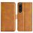 Mobigear Slim Magnet Sony Xperia 1 IV Hoesje Bookcase Portemonnee - Cognac
