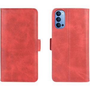 Mobigear Slim Magnet OPPO Reno 4 Hoesje Bookcase Portemonnee - Rood