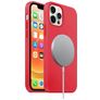 Mobigear Rubber Touch iPhone 12 Siliconen MagSafe Hoesje Backcover - Rood
