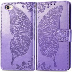 Mobigear Butterfly iPhone 16e Hoesje Bookcase Portemonnee - Paars
