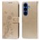 Mobigear Flowers Samsung Galaxy S26 Hoesje Bookcase Portemonnee - Goud