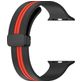 Mobigear Stripe Mag Siliconen Apple Watch Bandje Magneetsluiting - 42/41/40/38 mm - Zwart / Rood