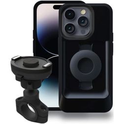 Tigra FitClic Neo Motorcycle Kit Telefoonhouder Fiets / Motor Fietsstuur Bevestiging Hoesje iPhone 14 Pro - Zwart