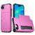 Mobigear Card iPhone 16e Hoesje Hardcase Backcover Shockproof met Pasjeshouder - Magenta