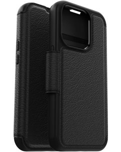 OtterBox Strada iPhone 15 Pro MagSafe Hoesje Echt Leer Bookcase - Zwart
