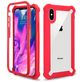 Mobigear Two-Layer iPhone XS Max Hoesje Hardcase Backcover Shockproof - Transparant / Rood