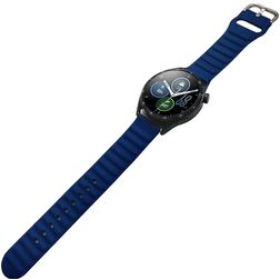 Mobigear Bumpy Siliconen Smartwatch Bandje Gespsluiting - Universeel 20 mm aansluiting - Donkerblauw