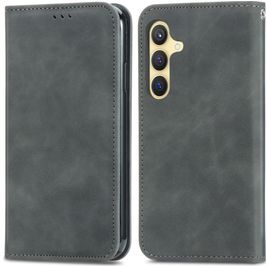 Mobigear Retro Slim Samsung Galaxy S25 Plus Hoesje Bookcase Portemonnee - Grijs