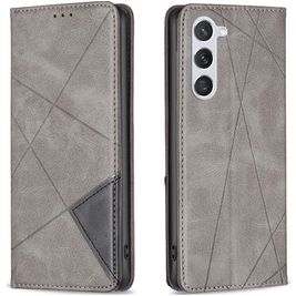 Mobigear Rhombus Slim Samsung Galaxy S24 Hoesje Bookcase - Grijs Mobigear Rhombus Slim Samsung Galaxy S24 Hoesje Bookcase - Grijs