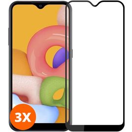 Mobigear Premium Samsung Galaxy A01 Glazen Screenprotector - Case Friendly - Zwart (3-Pack)