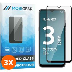 Mobigear Premium Nokia G21 Glazen Screenprotector - Case Friendly - Zwart (3-Pack)