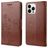 Mobigear Flowers iPhone 14 Pro Hoesje Bookcase Portemonnee - Bruin
