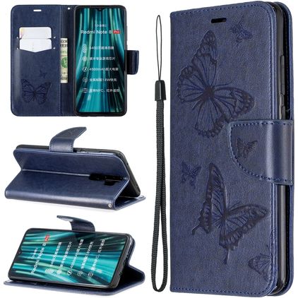 Mobigear Butterfly Xiaomi Redmi Note 8 Pro Hoesje Bookcase Portemonnee - Blauw