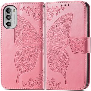 Mobigear Butterfly Motorola Moto G82 Hoesje Bookcase Portemonnee - Roze